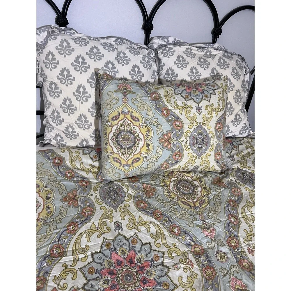 Paisley Mandala Reversible Full/Queen Comforter‎ Set- Nina Campbell 4 Piece Set